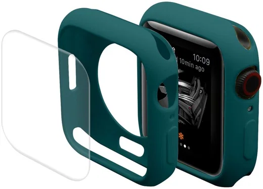 Apple Watch 7 / 8 / 9 41MM Hoesje (Flexibel TPU) + Screen Protector - Groen afbeelding 1