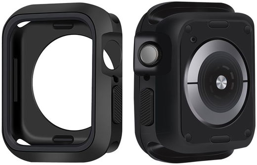 Apple Watch Series 7/8/9 41MM Hoesje - Schokbestendig - Siliconen - Zwart afbeelding 1