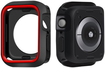 Apple Watch Series 7/8/9 45MM Case - Schokbestendig - Siliconen - Zwart Rood