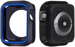 Apple Watch Series 7/8/9 45MM Case - Schokbestendig - Siliconen - Zwart Blauw afbeelding