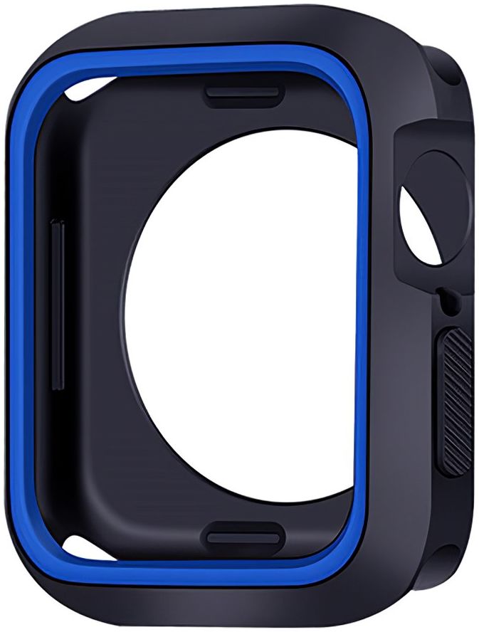 Apple Watch Series 7/8/9 45MM Case - Schokbestendig - Siliconen - Zwart Blauw afbeelding 2