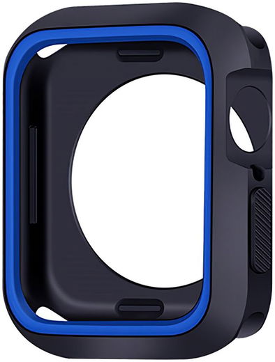 Apple Watch Series 7/8/9 45MM Case - Schokbestendig - Siliconen - Zwart Blauw afbeelding 2