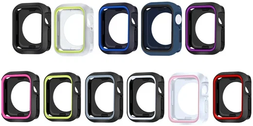 Apple Watch 44MM Hoesje - Schokbestendige Siliconen Cover - Zwart afbeelding 3