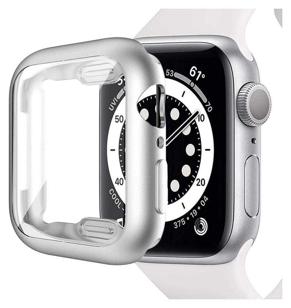 Apple Watch Series 7/8/9 41MM Hoesje met Screenprotector - TPU - Zilver afbeelding 1
