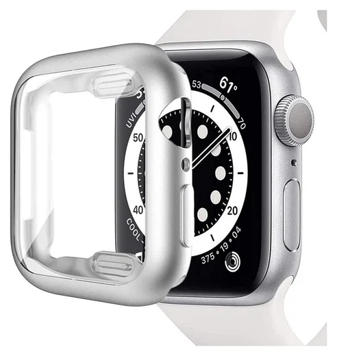 Apple Watch Series 7/8/9 41MM Hoesje met Screenprotector - TPU - Zilver afbeelding 1
