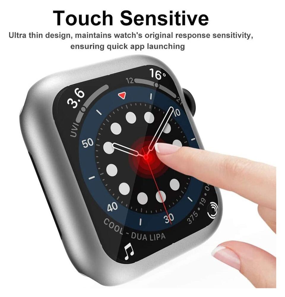 Apple Watch Series 7/8/9 41MM Hoesje met Screenprotector - TPU - Zilver afbeelding 3