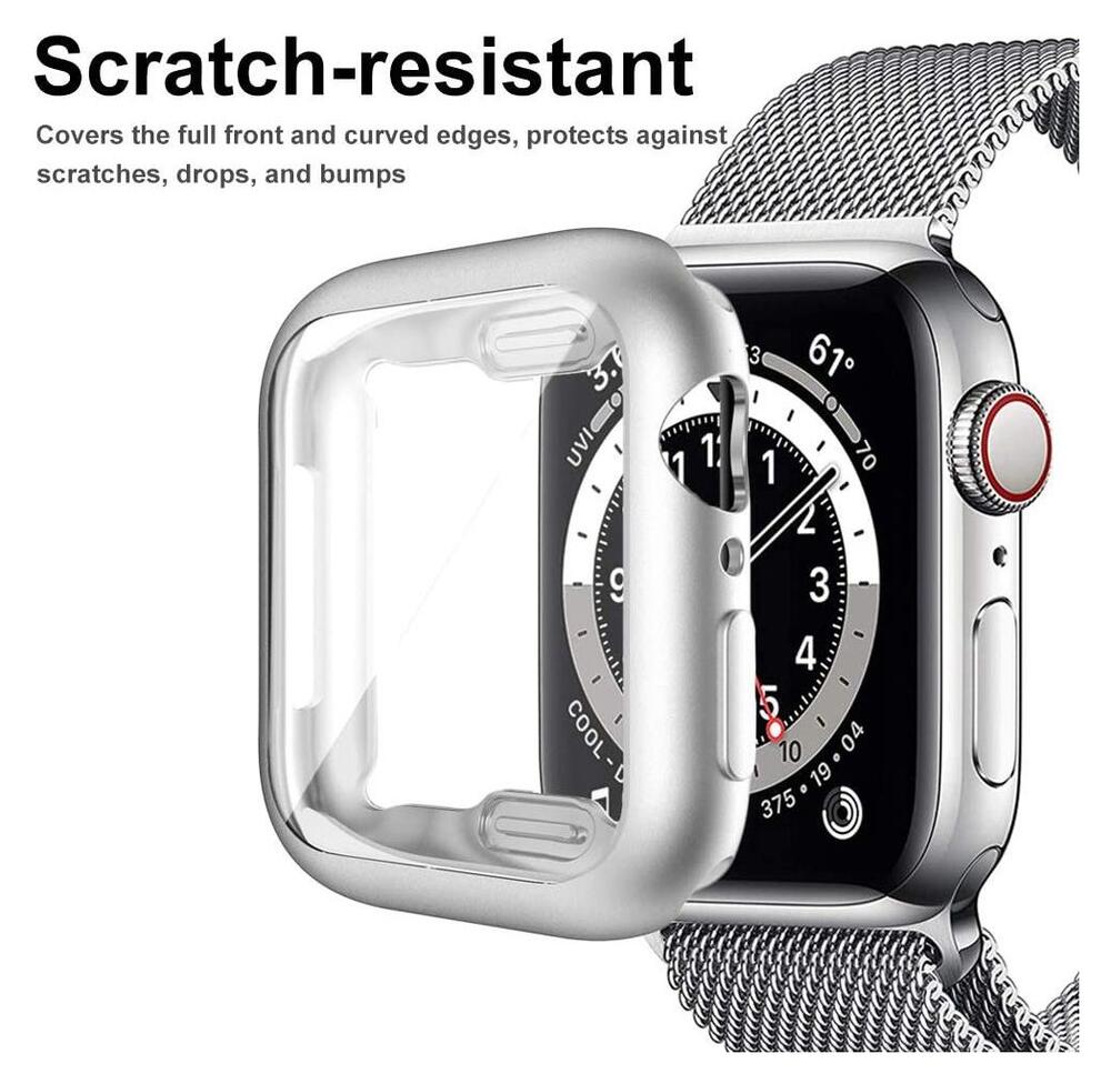 Apple Watch Series 7/8/9 41MM Hoesje met Screenprotector - TPU - Zilver afbeelding 4