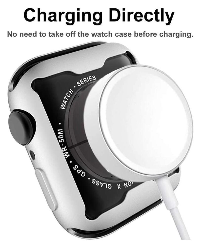 Apple Watch Series 7/8/9 41MM Hoesje met Screenprotector - TPU - Zilver afbeelding 5