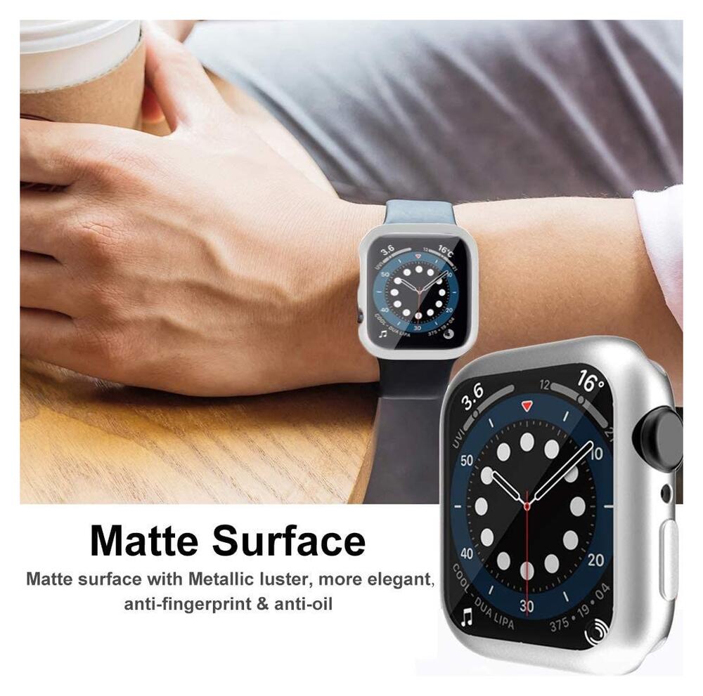 Apple Watch Series 7/8/9 41MM Hoesje met Screenprotector - TPU - Zilver afbeelding 6