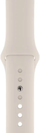 Apple Watch 45MM / 44MM / 42MM Bandje Siliconen met Drukknoop Beige afbeelding 3