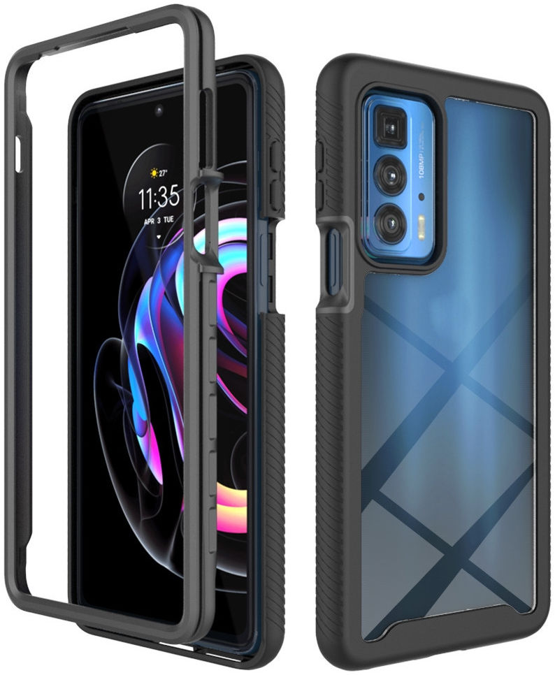 Motorola Edge 20 Pro Hoesje Volledig Schokbestendig Cover Zwart afbeelding 1