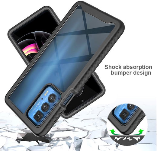 Motorola Edge 20 Pro Hoesje Volledig Schokbestendig Cover Zwart afbeelding 2