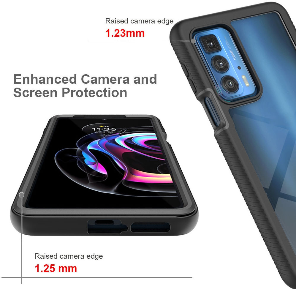Motorola Edge 20 Pro Hoesje Volledig Schokbestendig Cover Zwart afbeelding 6