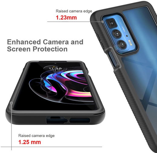 Motorola Edge 20 Pro Hoesje Volledig Schokbestendig Cover Zwart afbeelding 6