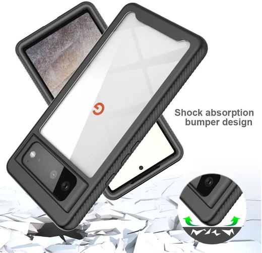 Google Pixel 6 Hoesje Schokbestendig Kickstand Back Cover Zwart afbeelding 3