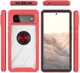 Google Pixel 6 Hoesje Schokbestendig Kickstand Back Cover Rood afbeelding 5