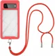 Google Pixel 6 Hoesje met Koord TPU Back Cover Keycord Rood afbeelding 1