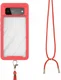 Google Pixel 6 Hoesje met Koord TPU Back Cover Keycord Rood afbeelding 2