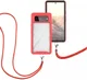 Google Pixel 6 Hoesje met Koord TPU Back Cover Keycord Rood afbeelding 3
