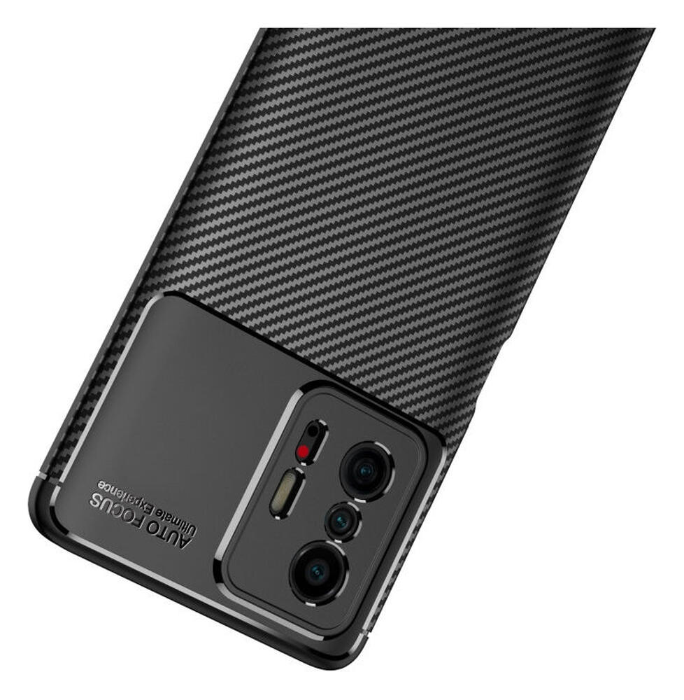 Xiaomi Mi 11T / 11T Pro Hoesje Siliconen Carbon TPU Back Cover Zwart afbeelding 4