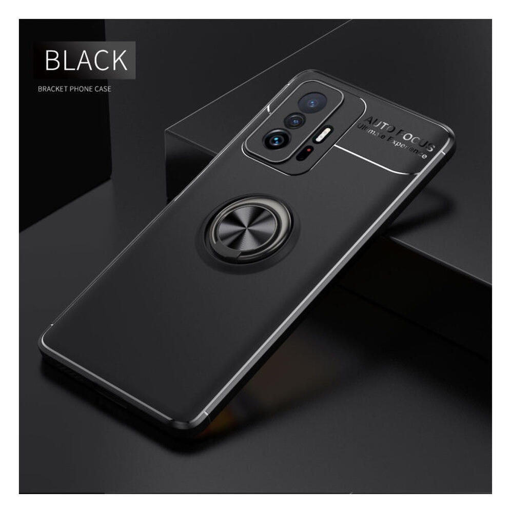 Xiaomi Mi 11T / 11T Pro Hoesje met Magnetische Kickstand Ring Zwart afbeelding 2
