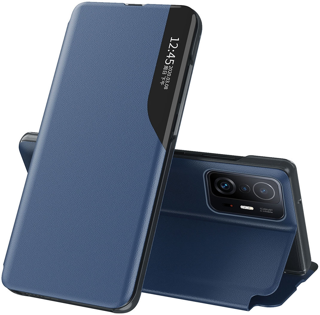 Xiaomi Mi 11T / 11T Pro Hoesje Book Case met Side Display Blauw afbeelding 1