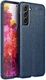 Samsung Galaxy S21 FE Hoesje Leren Litichi Textuur Back Cover Blauw afbeelding 1