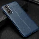Samsung Galaxy S21 FE Hoesje Leren Litichi Textuur Back Cover Blauw afbeelding 2