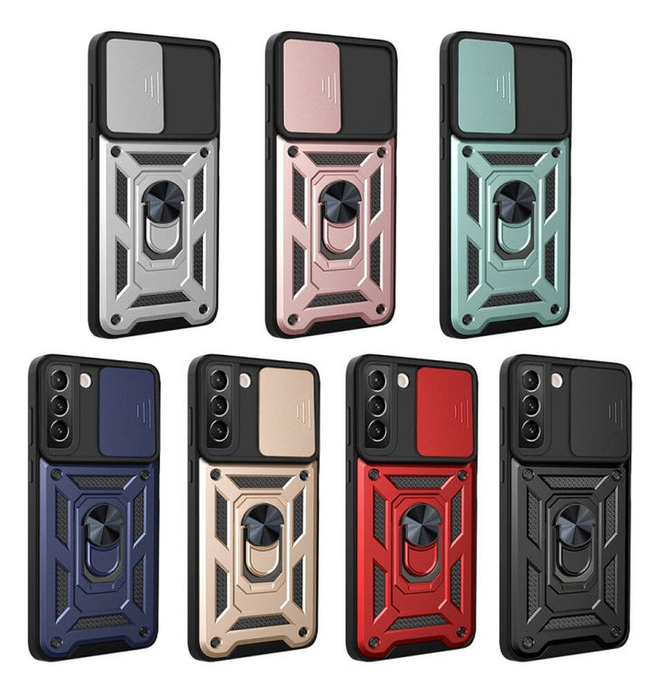 Samsung Galaxy S22 Hoesje met Camera Slider en Kickstand Ring Zwart afbeelding 7