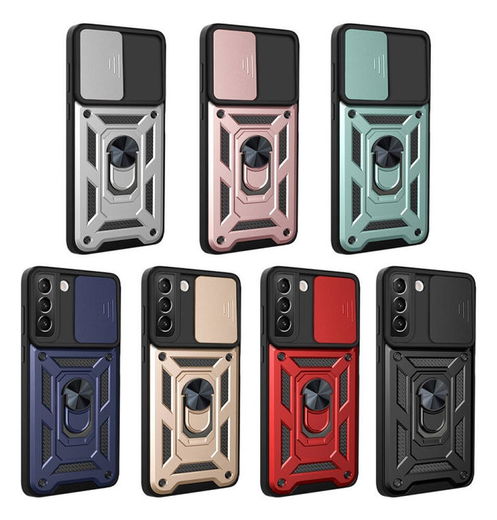 Samsung Galaxy S22 Hoesje met Camera Slider en Kickstand Ring Zwart afbeelding 7