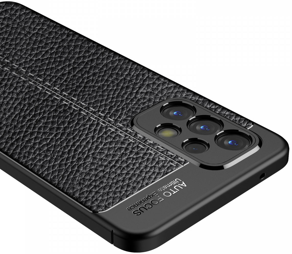 Samsung Galaxy A33 Hoesje Back Cover met Kunstleer Textuur Blauw afbeelding 6