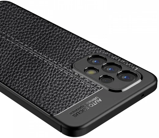 Samsung Galaxy A33 Hoesje Back Cover met Kunstleer Textuur Blauw afbeelding 6