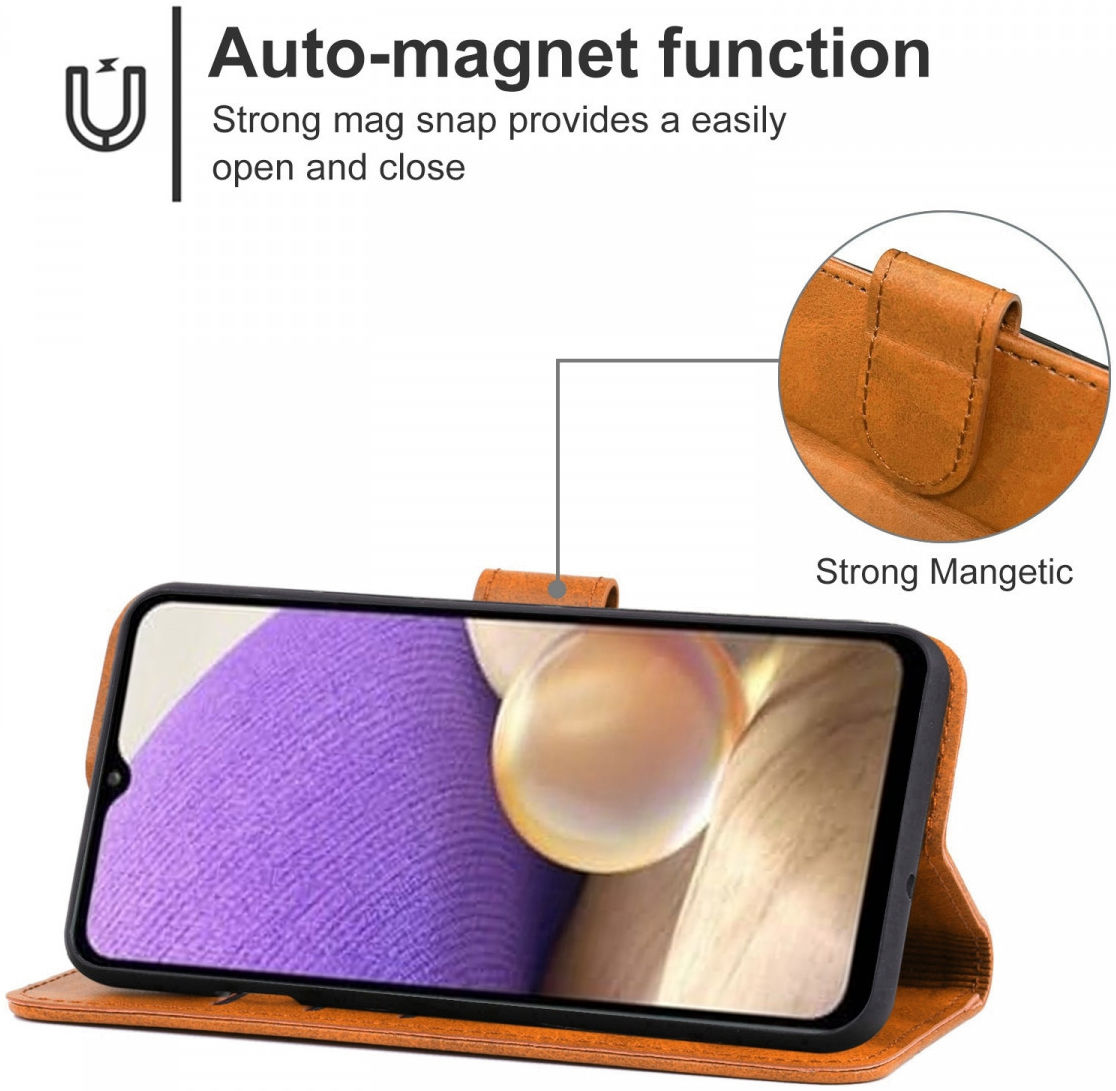 Samsung Galaxy A33 Hoesje Portemonnee Wallet Book Case Bruin afbeelding 3