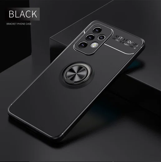 Samsung Galaxy A33 Hoesje met Magnetische Kickstand Ring Zwart afbeelding 2