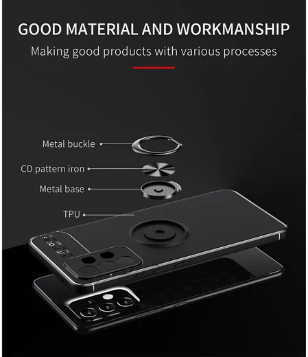 Samsung Galaxy A33 Hoesje met Magnetische Kickstand Ring Zwart afbeelding 6