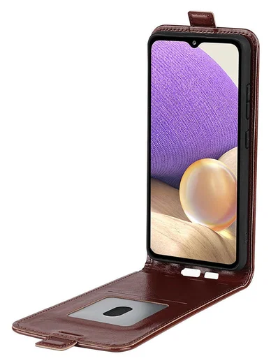 Samsung Galaxy A53 Hoesje Verticale Flip Wallet Case Bruin afbeelding 1