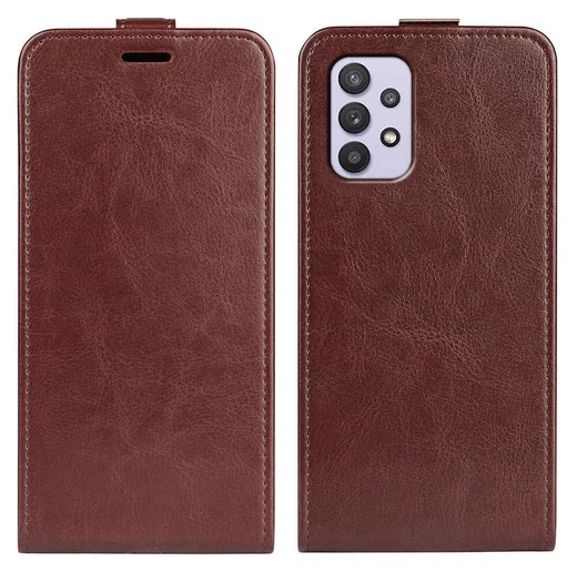 Samsung Galaxy A53 Hoesje Verticale Flip Wallet Case Bruin afbeelding 2