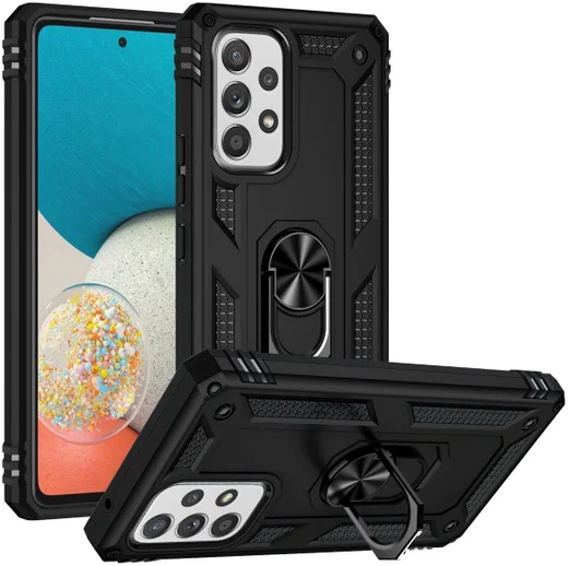 Samsung Galaxy A53 Hybride Hoesje met Kickstand Ring Zwart afbeelding 1