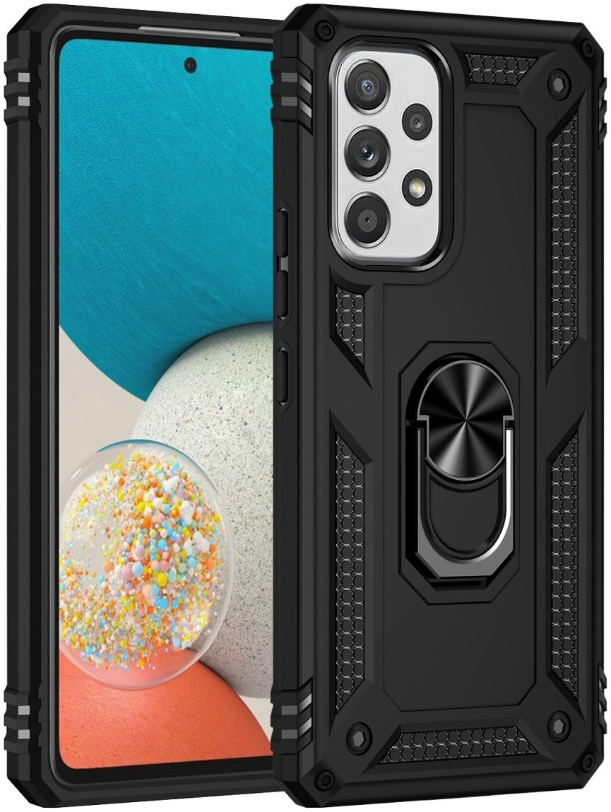 Samsung Galaxy A53 Hybride Hoesje met Kickstand Ring Zwart afbeelding 2