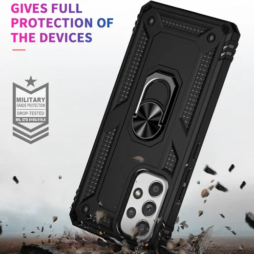Samsung Galaxy A53 Hybride Hoesje met Kickstand Ring Zwart afbeelding 4