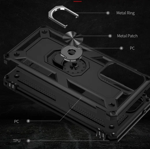 Samsung Galaxy A53 Hybride Hoesje met Kickstand Ring Zwart afbeelding 5