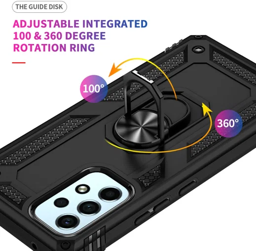 Samsung Galaxy A53 Hybride Hoesje met Kickstand Ring Zwart afbeelding 6