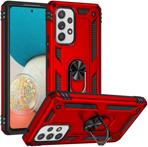 Samsung Galaxy A53 Hybride Hoesje met Kickstand Ring Rood afbeelding 1