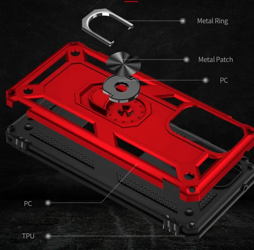 Samsung Galaxy A53 Hybride Hoesje met Kickstand Ring Rood afbeelding 6