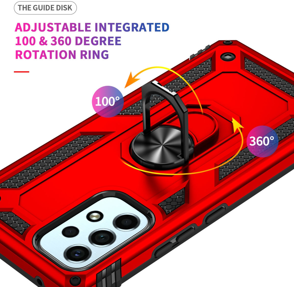 Samsung Galaxy A53 Hybride Hoesje met Kickstand Ring Rood afbeelding 7