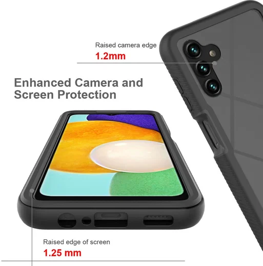 Samsung Galaxy A13 5G/A04s Hoesje Volledig Schokbestendig Cover Zwart afbeelding 5
