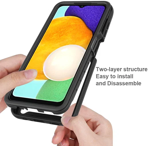 Samsung Galaxy A13 5G/A04s Hoesje Volledig Schokbestendig Cover Zwart afbeelding 6