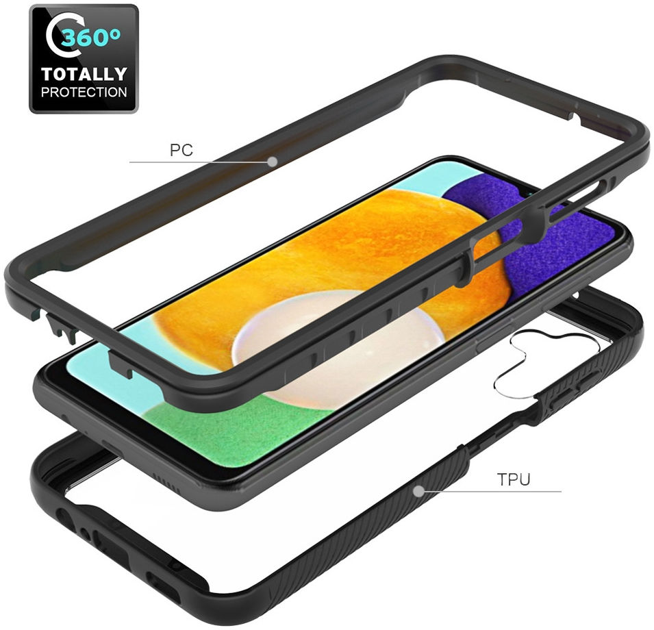 Samsung Galaxy A13 5G/A04s Hoesje Volledig Schokbestendig Cover Zwart afbeelding 4