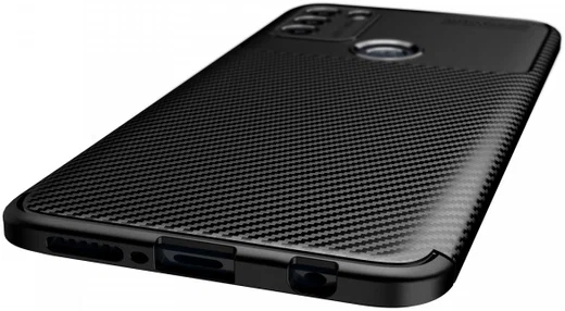 Motorola Moto G50 Hoesje Siliconen Carbon TPU Back Cover Zwart afbeelding 2