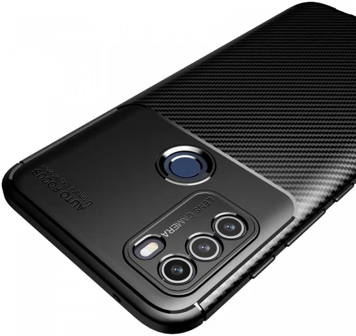 Motorola Moto G50 Hoesje Siliconen Carbon TPU Back Cover Zwart afbeelding 5